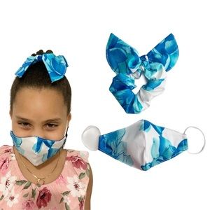 Handmade headband and face mask set washable